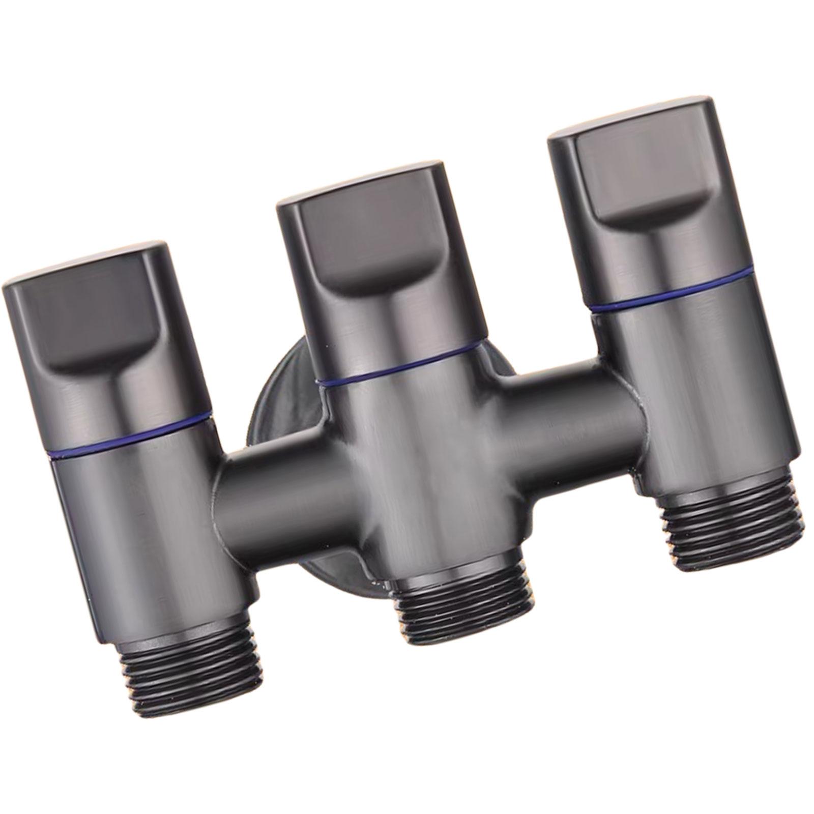 

3 Way Water Diverter Valves Steel Quick Connect Splitter Versatile 3 Way Water Distributor for Kitchen Bathroom Garden 1