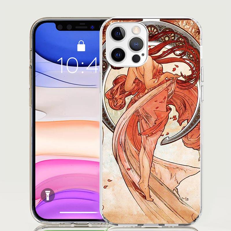 Alfons Mucha Primavera Case Phone Cover for Apple iphone 16 15 14 13 12 Mini 11 Pro Max 16E X XS XR 7 Plus 8 + SE 2020 Trend Fun