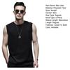 Men Vest Sleeveless Round Neck Tops Wide Shoulder Quick-Drying Sports Straps Pure Color Casual Tank Tops