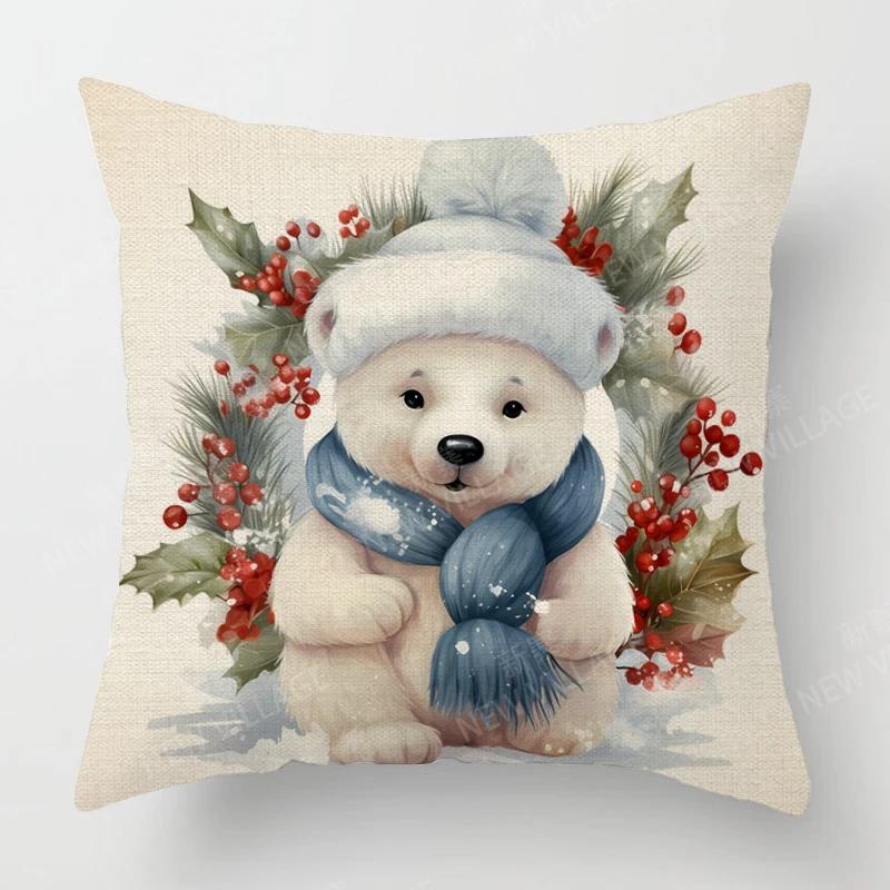 Dekoratives Kissen Wohnzimmerdeko Sofakissenbezug 40*40 40x40cm 60x60cm 45x45cm 50x50cm Pflanze Winter Frohe Weihnachten