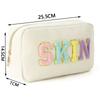 Corduroy Storage Bag Pink Beige Blue Purple Embroidery Letter Travel Makeup Bag High Capacity Lipstick Organizer Women Girls