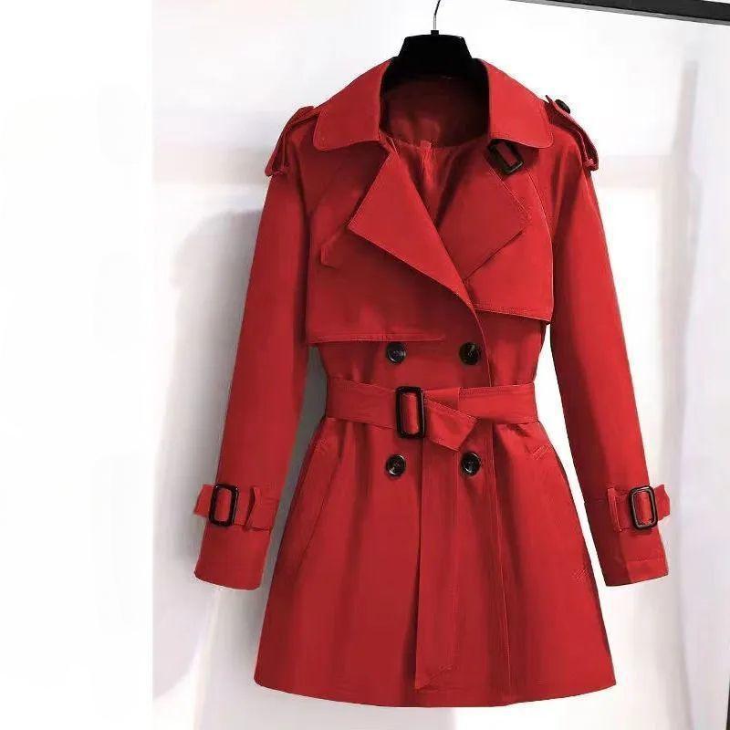 Short Trench Coat for Women, Mid-length British Style, Slim Spring and Autumn Casual Jacket