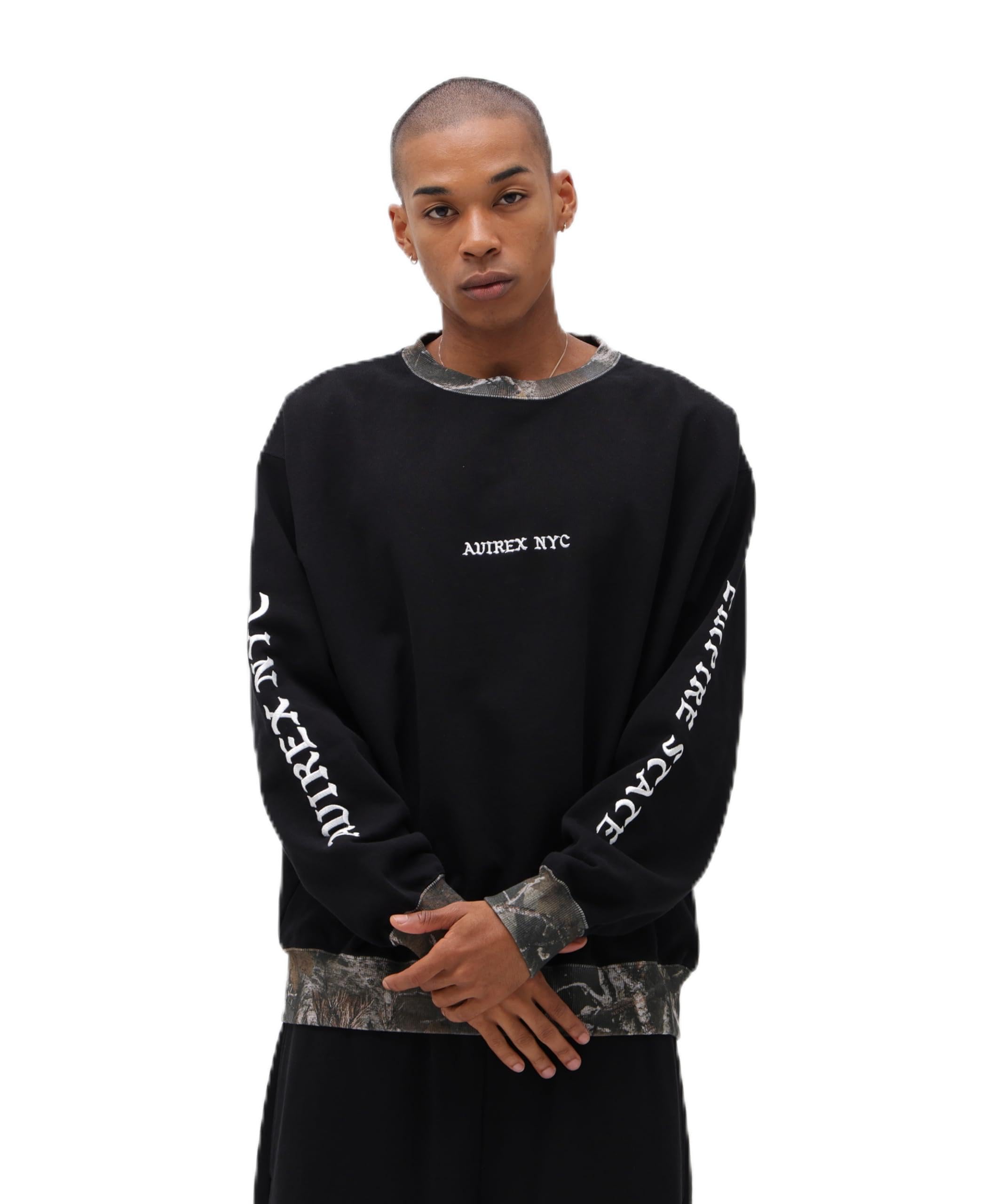 AVIREX CREW NECK SWEAT REAL TREE CAMO XL black 783-6132003