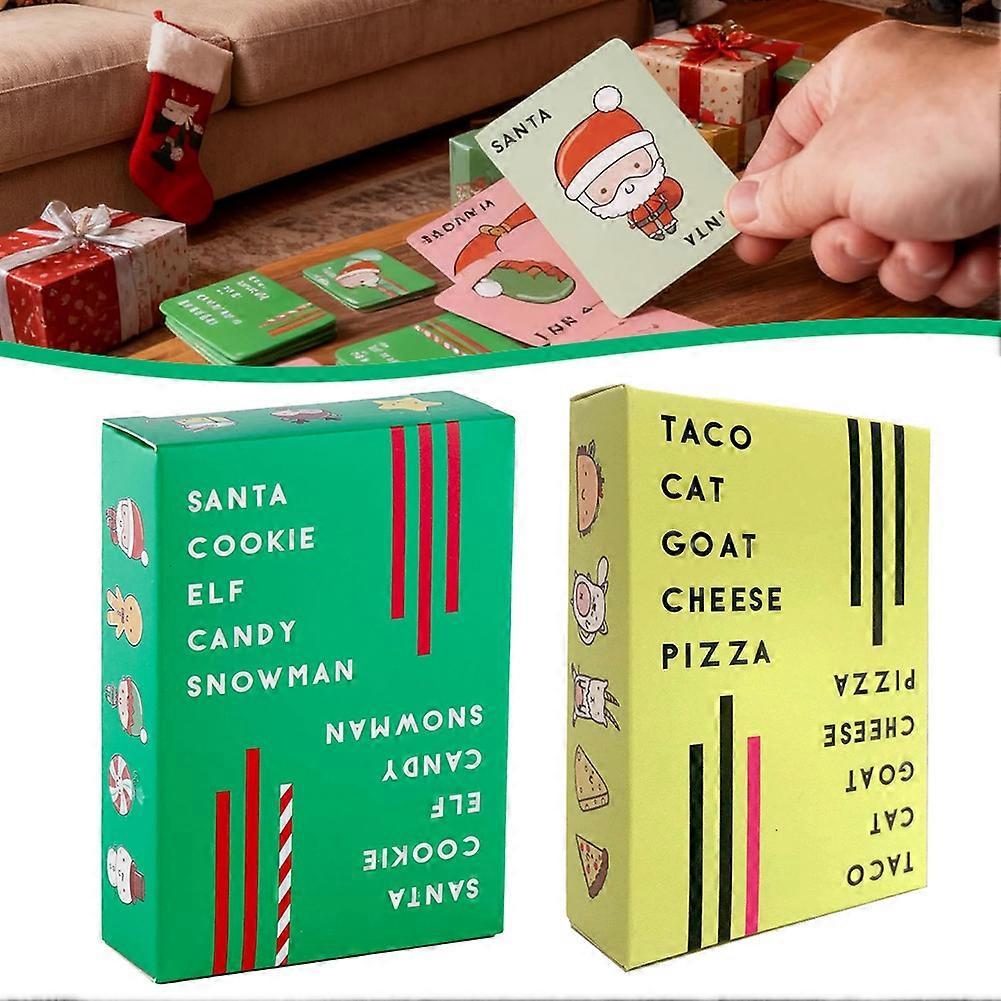 Santa Cookie Elf Candy Snowman Christmas Card Game, Taco Cat Goat Cheese Pizza Holiday Card Game for Kids, Teens, Adults, and Families