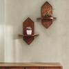 Solid Wood Wall Shelf, Thickened Storage Shelf for Small Plants, Decorative Aromatherapy Holder Shelf for Home Decor