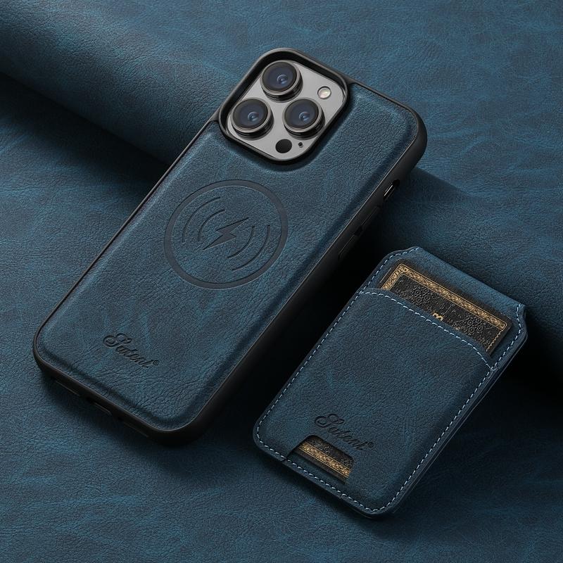 For iPhone 15 15 Plus Wireless Charge Leather Case Back Cover, for Google Pixel 8 Detachable Wallet Case