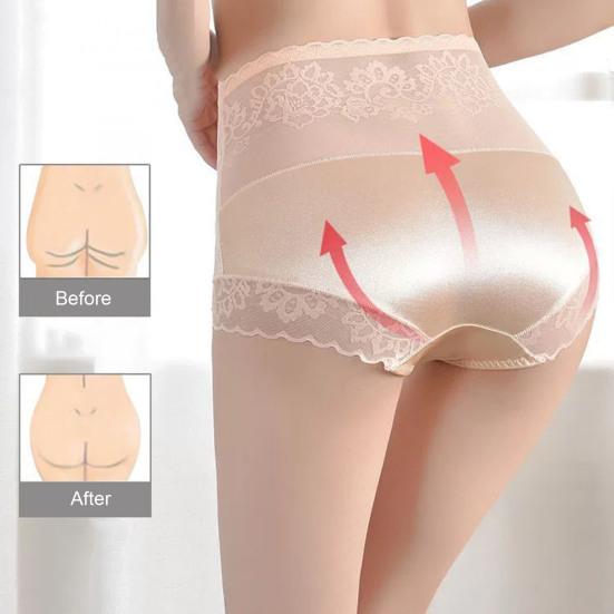 Women Lace Embroidery Flowers Panties Sexy High Waist Butt Lifter Briefs