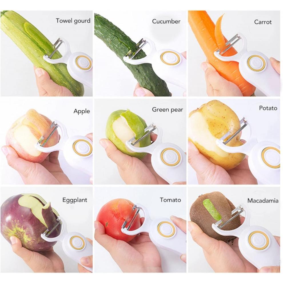 Electric Peeler With 3 Stainless Steel Blades, 3 In 1 Electric Potato Peeler Set