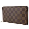 Louis Vuitton Portonet Zip Purse N61728 Zip Around Brown Damier Canvas Unisex Used