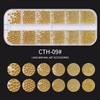 12Grids Mixed  Mini Round Beads Nail Art Decor DIY 3D Nail Charms Micro Metal Ball Gold Silver Black Metal Beads for UV Gel Nail