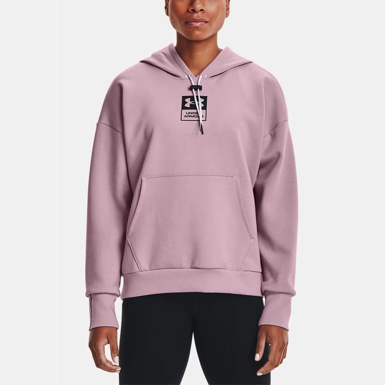 Under Armour Summit Knit Hoodie Training Sweatshirt Women Tops Pink 1369416-698