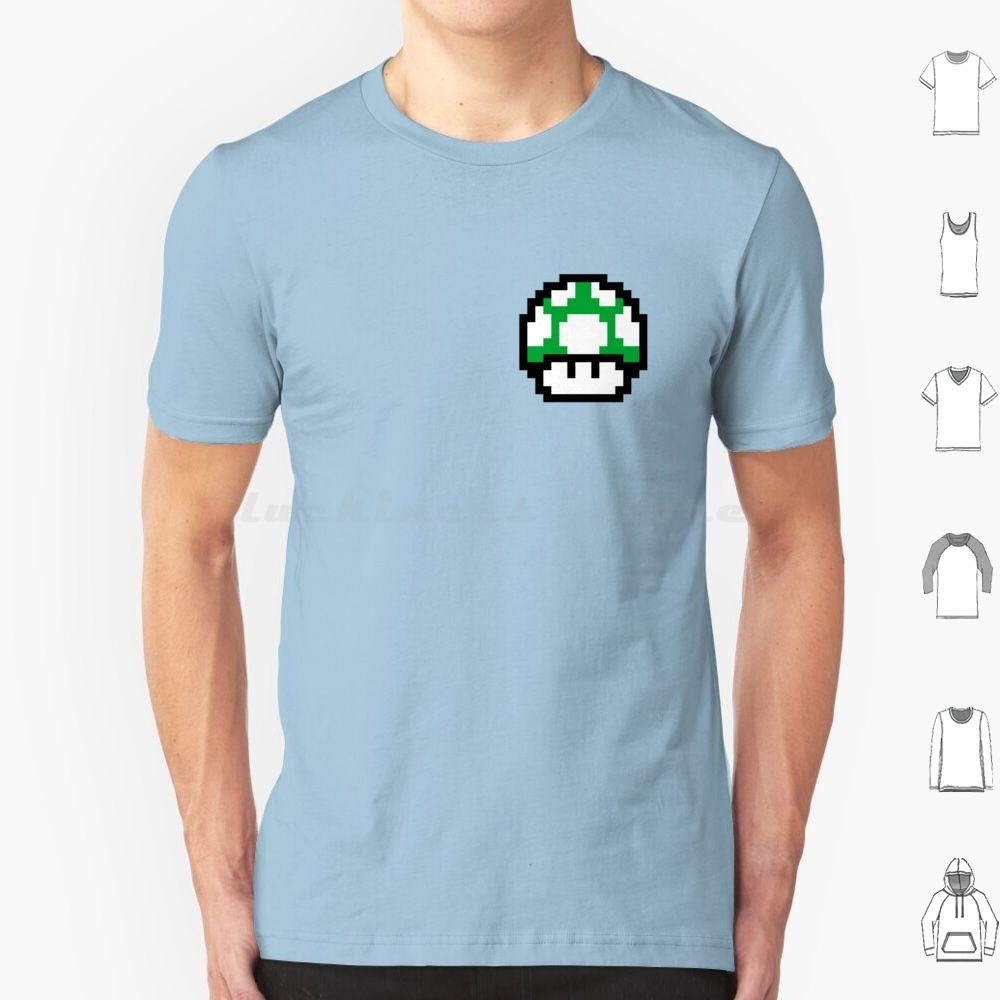 1up8 Bits T-Shirt Herren Damen Kinder 6XL 1up One Up Grün Spiel 8 Bits Retro-Spiel Retro-Pilz