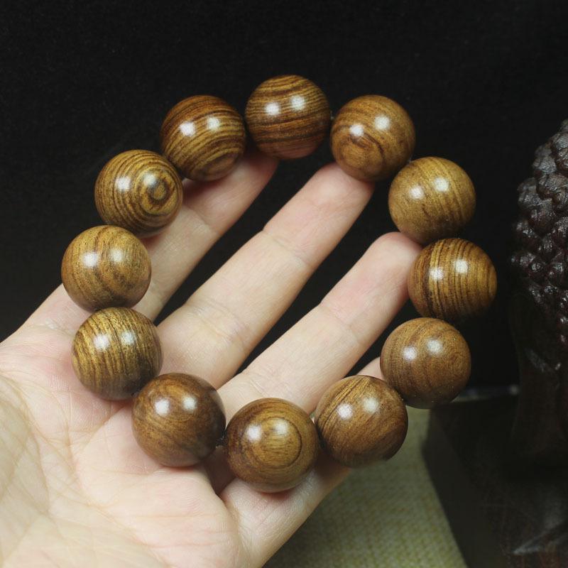Black Rosewood 20mm Single Loop Prayer Beads Bracelet, Wooden Mala for Men and Women