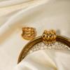 2024 18K Gold Titanium Steel Banana-Shaped Stud Earrings