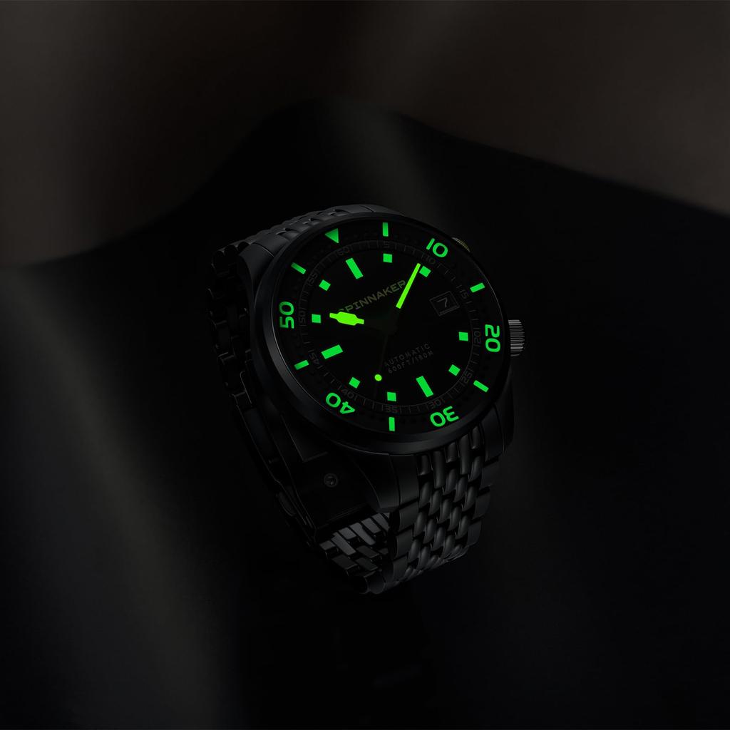 Bradner Black and Gold Collection 18 ATM Water Sapphire Black [SPINNAKER] Watch, Automatic, Resistant, Crystal, Dial, SP-5062-44, Men's [Authentic]