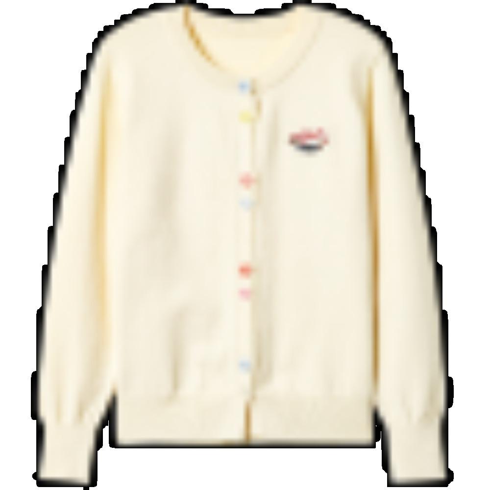 

Вязаный кардиган-пальто с круглым вырезом, вышивкой, на пуговицах, с длинными рукавами, новый осенний свободный и универсальный топ для женщин one size абрикосовый