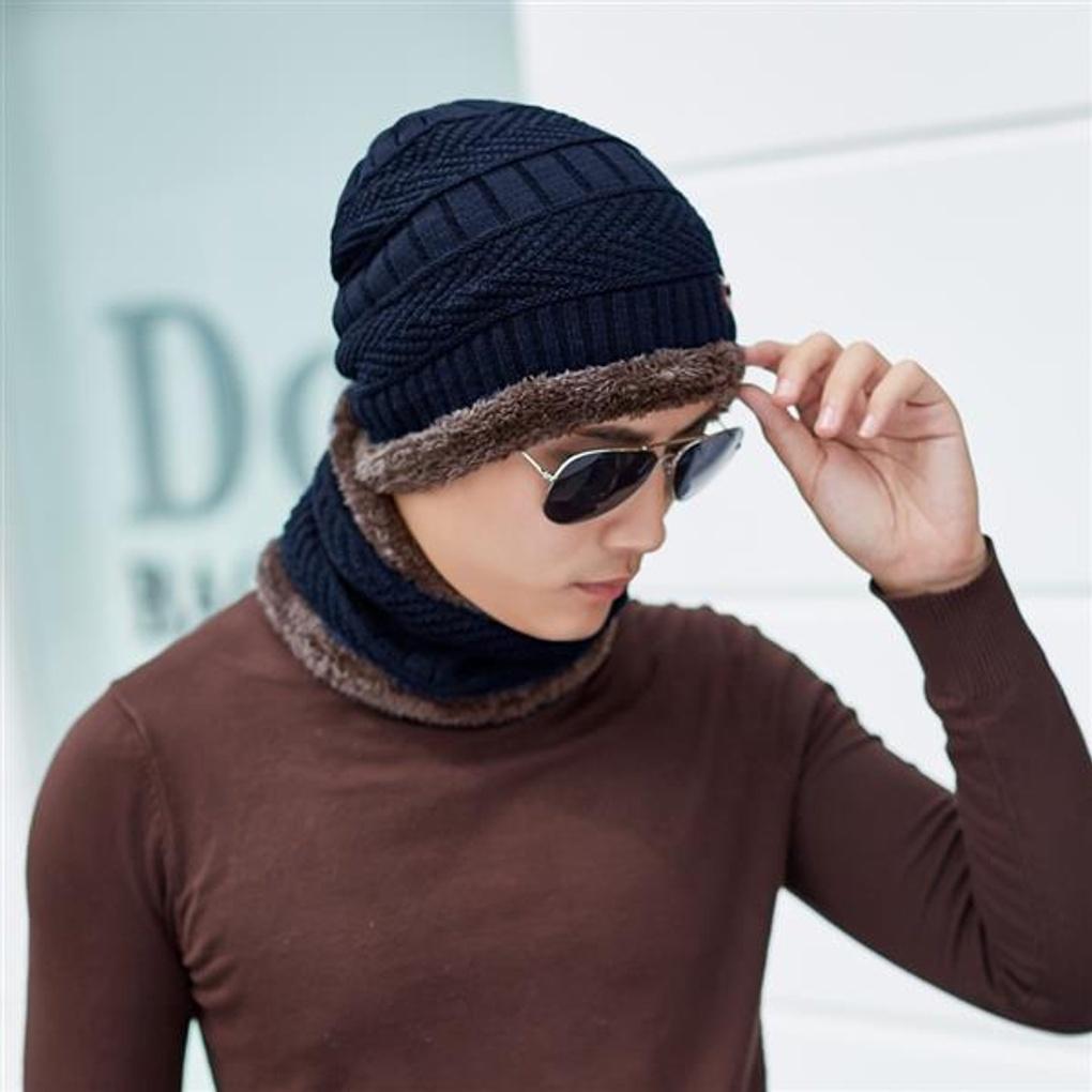 Halswärmer Mütze Set/Pelzmütze Mütze Wintermütze