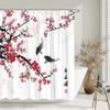 Aesthetic Floral Shower Curtain Watercolour Plum Artist Home Bathroom Decor Polyester Washable Shower Curtains Set With Hooks