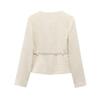 2025 Spring Women's European & American Style Long Sleeve Round Neck Casual Suit Jacket