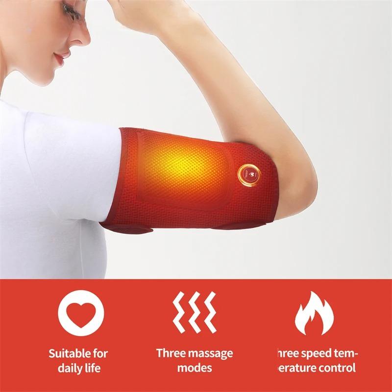 2026 USB Rechargeable Heated Elbow Pads Portable Electric Heating Arm Wrap Brace Support Heated Wrist Sleeve with Vibration Massage for Cold Weather