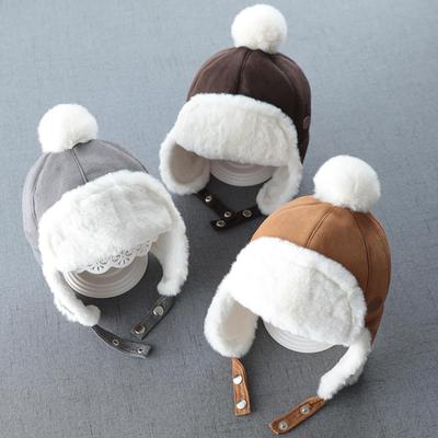 Açık Bebek Çocuk Koruma Sıcak Kulak Kış Bere Erkek Şapka