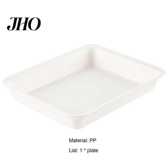 Storage Food Tray White Stackable Round Edges Easy to Clean Spill Dessert Platter Resistant Multipurpose Plastic Hot Pot Serving for Dining Room