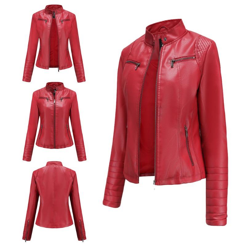 New women's leather jacket women's spring and autumn thin locomotive clothing leather jacket short fashion women's jacket