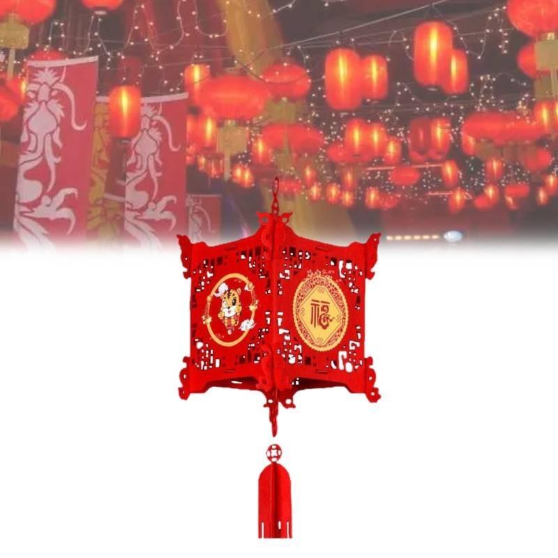 Spring Festival Felt Lanterns New Year Fu Character Blessing Pendant Decoration
