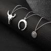 Stylish Simple Alloy Bull's Head Geometric Disc Eye Horn Multi-layer Necklace