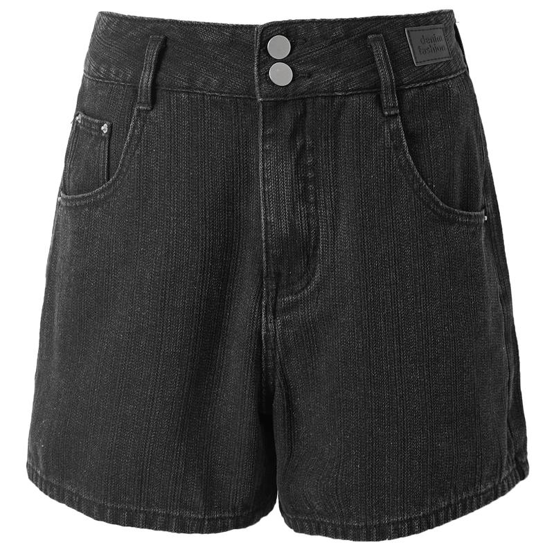 

Sancai High-Waist Double-Button Denim Shorts S