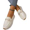 Autumn New Doudou Shoes Women's Soft Sole One-pedal Lazy Shoes Single Shoes Metal Buckle Large Size Shoes
