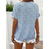 Summer Printed Women's T-shirt Elegant Floral Buttons Short Sleeve Loose Casual T-shirts Women Fashion Vintage Office Ladies Pullover Tee Tops New