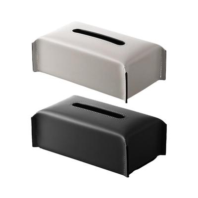 PU Leather Tissue Box Holder Tissue Box Cover for Desk Coffee Table Bathroom