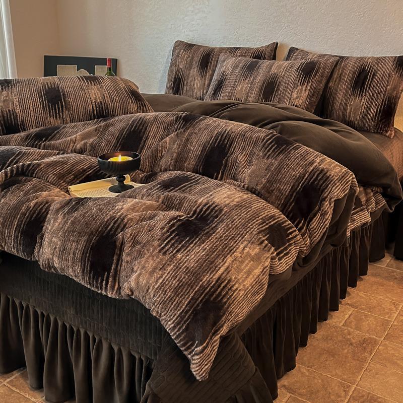 2025 Merlad Double-Sided Furry Velvet Bedspread & Sheet Set