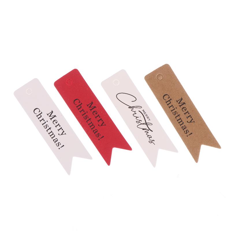 100Pcs Christmas Gift Tags Holiday Present Labels With Merry Christmas Lettering Design Decorative Hanging Tags