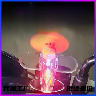 Wind Power Generation LED Light Motorcycle Safe Riding Airplane Ornament For Motorcycles Handbar Car Rearview Mirror Decoration