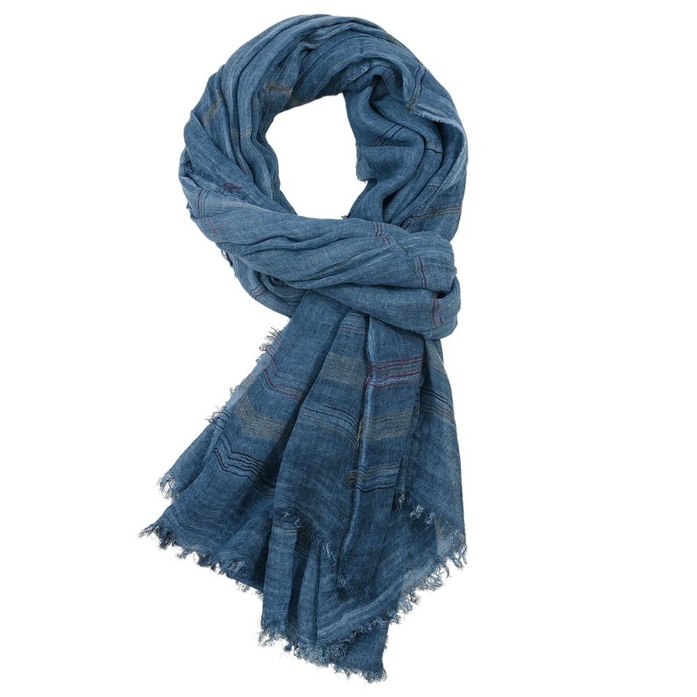 Cotton Linen Yarn-dyed Striped Men's Scarves Winter Men Scarf Tassel Long Shawl Bufanda Male Accessories