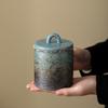Kiln-change Glaze Tea Storage Box Sealed Seasoning Jar Vintage Ceramic Tea Jar  Spice