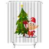 Tu Christmas Elf Shower Curtain Festive Holiday Bathroom Decor Cute Santa Helper Holiday Gift Xmas Pattern Waterproof Fabric