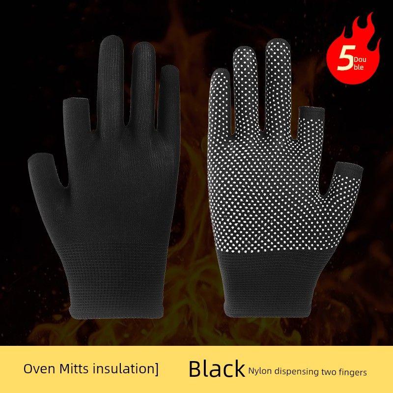 

Temperature-Resistant Fried Skewers Rice Noodles Flexible Light Gloves Black [dispensing two fingers] 5 pairs One size
