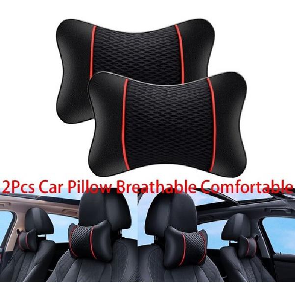 2x Car Seat Pillow Universal 3D Headrest Neck Support Soft Auto Head Cushion Pad