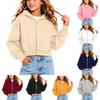 Kinder Farbiger Cropped Hoodie Lässige Jacke für Herbst Winter