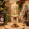 Christmas Candle Lantern,Christmas Snow Globe Flameless Candle Lantern,Battery Operated Glittering Snow Santa Claus Lantern for Christmas Gift