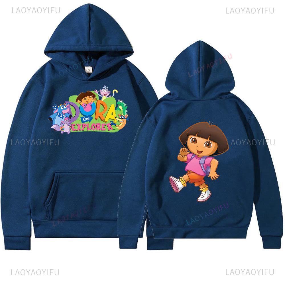 Dora The Explorer Fashion-Forward Fans Cozy Hoodies with Vibrant Prints HoodyCreativity Adventure Cartoon Adult Tops Women Gift