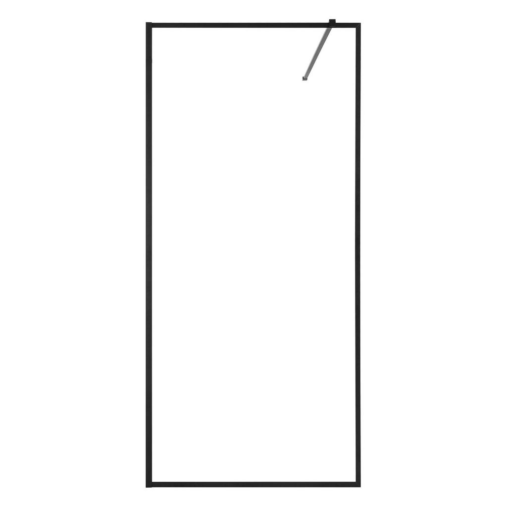 Fixed Glass Shower Panel, 864 x 1870 mm Full-Framed Fixed Shower Screen, 8 mm Thick Clear Tempered Glass Door with Bottom Seal Strip and Hardware,