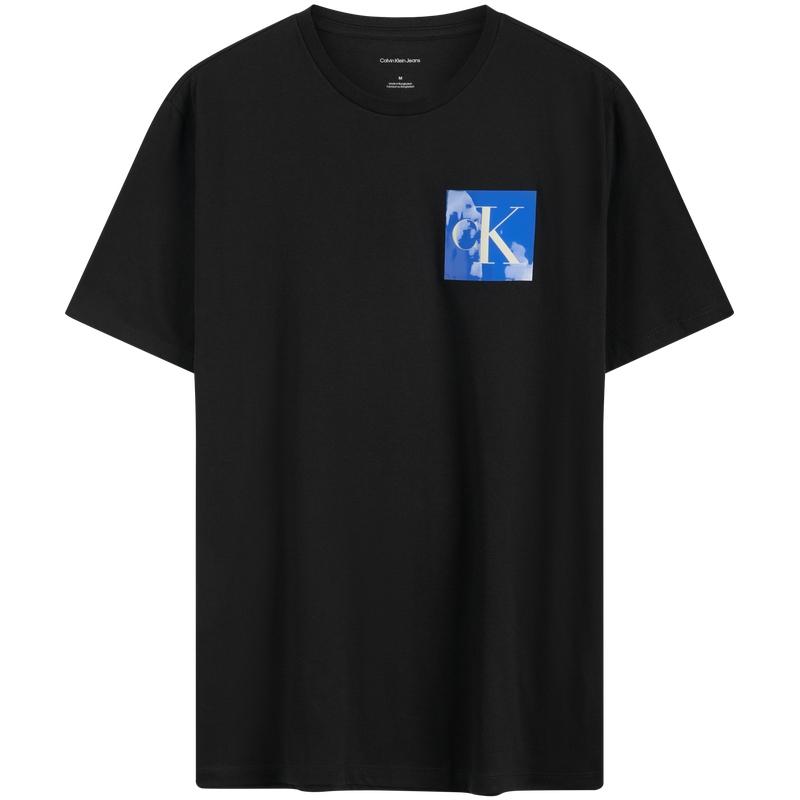 

Calvin Klein Casual Commuting Color Block Letter Cotton Short Sleeve T-Shirt Men Tops 4RB837G L