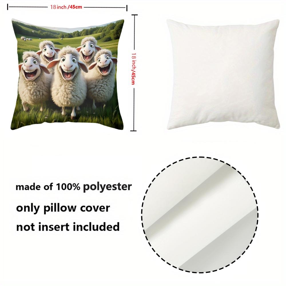 Cute Llama And Sheep Pattern Decorative Cushion Covers Polyester pillowcase, sofa decorative cushion cov Headboard Pillow