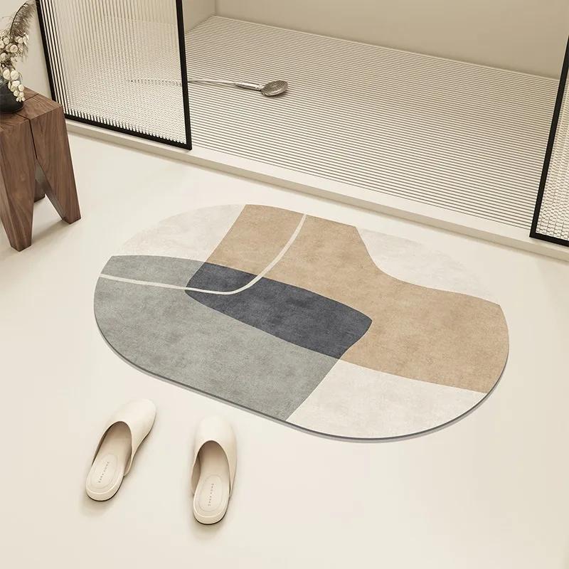 Super Absorbent Diatom Mud Floor Mat Soft Bath Carpet Quick Dry Home Entrance Doormat Non Slip Bathroom Foot Mats Toilet Rugs