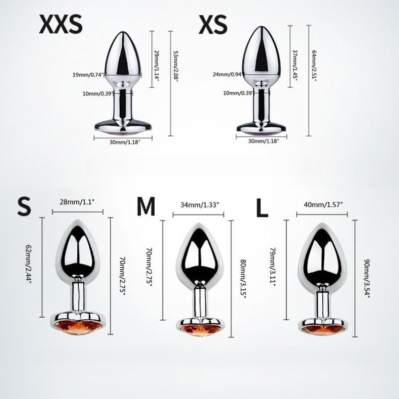 Anal Plug Heart-shaped Metal Butt Plug Adult Sex Toys Stainless Steel Anal Plug Stimulator Anal Sex Toys Prostate Massager Dildo