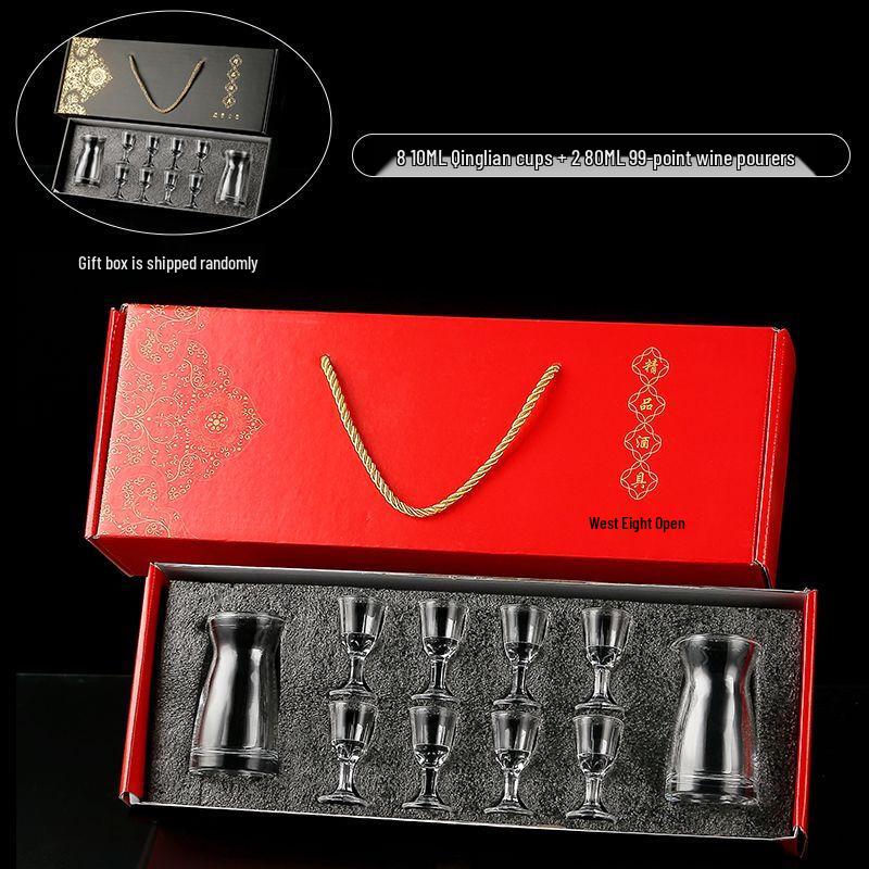 Chinese Style Tempered Glass Baijiu Gift Set